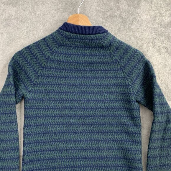 MR TURK Sweater Youth Boys Medium Crew Neck Merino Wool Pullover Striped Preppy - Picture 7 of 8